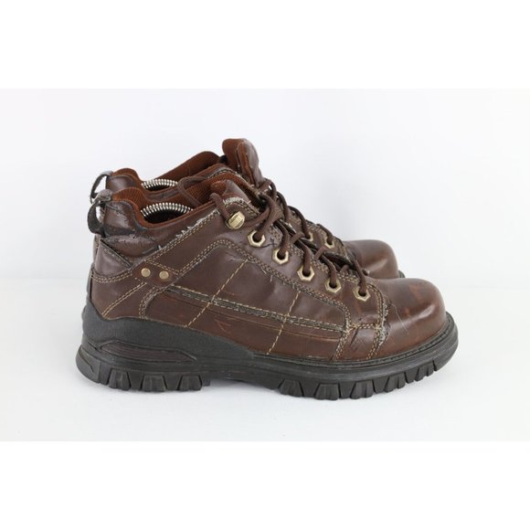 Vintage Grunge Goth EDM Mens Size 9 Distressed Chunky Platform Ankle Boots Brown main image 6